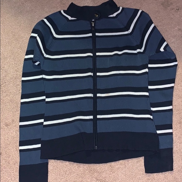 sweater blue,dark blue and white, with zipper - Picture 6 of 13